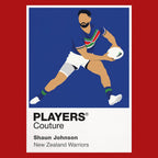 Shaun Johnson New Zealand Warriors rugby league T-shirt red