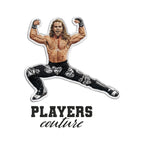 Shawn Michaels Badge Men's Hoodie – black close-up detail shot of the Shawn Michaels Players Couture logo design