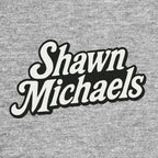 Shawn Michaels Logo Men's Hoodie – grey close-up detail shot of the Shawn Michaels Players Couture logo design