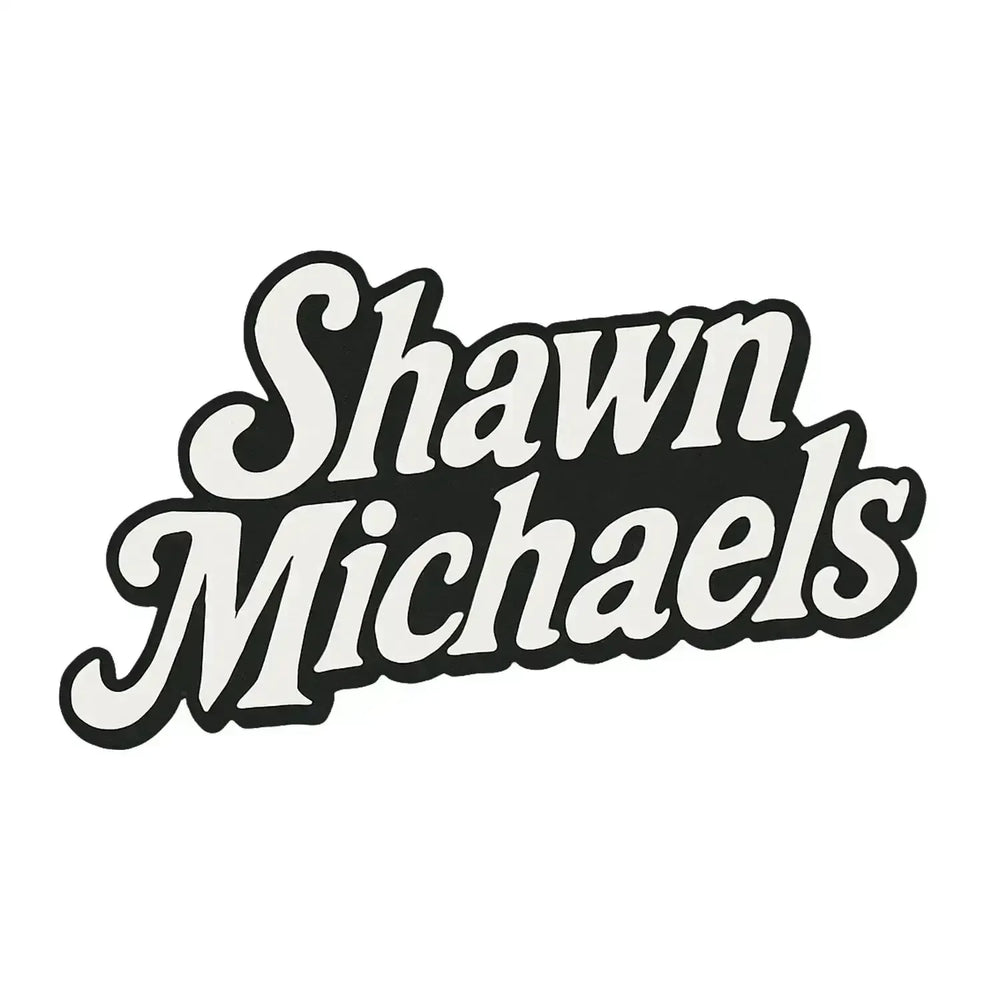 Shawn Michaels Logo Men's Hoodie – white close-up detail shot of the Shawn Michaels Players Couture logo design