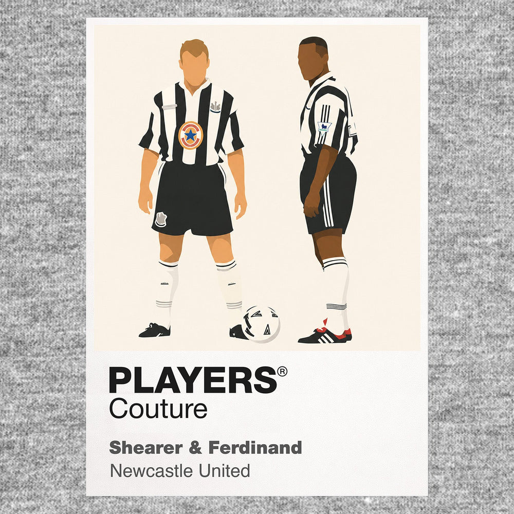 Shearer & Ferdinand Newcastle United Men's T-Shirt - Grey