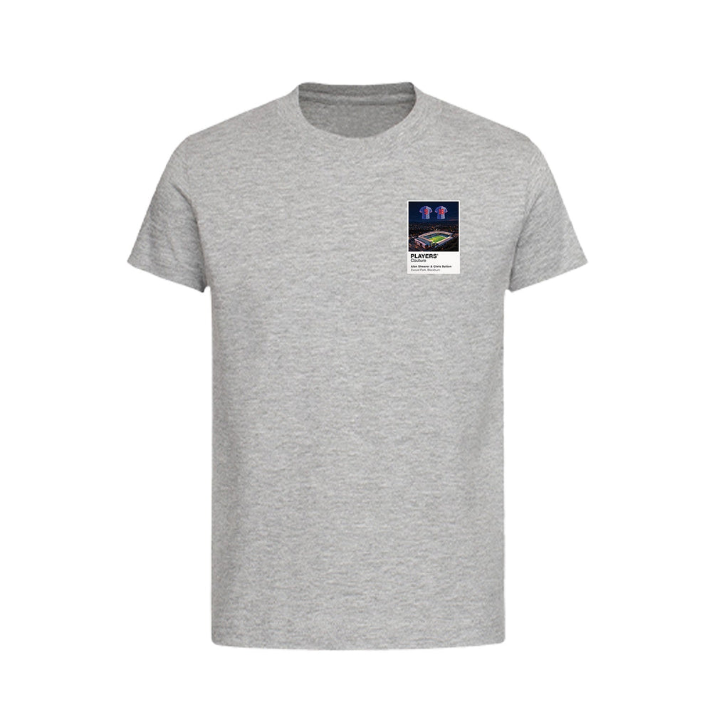 Shearer and Sutton Blackburn Rovers Icons in Lights Frame Kids T-Shirt in Gray