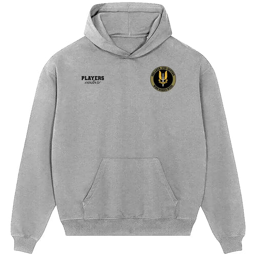 Shearer & Sutton hoodie – grey men's hoodie featuring the Shearer & Sutton Players Couture logo