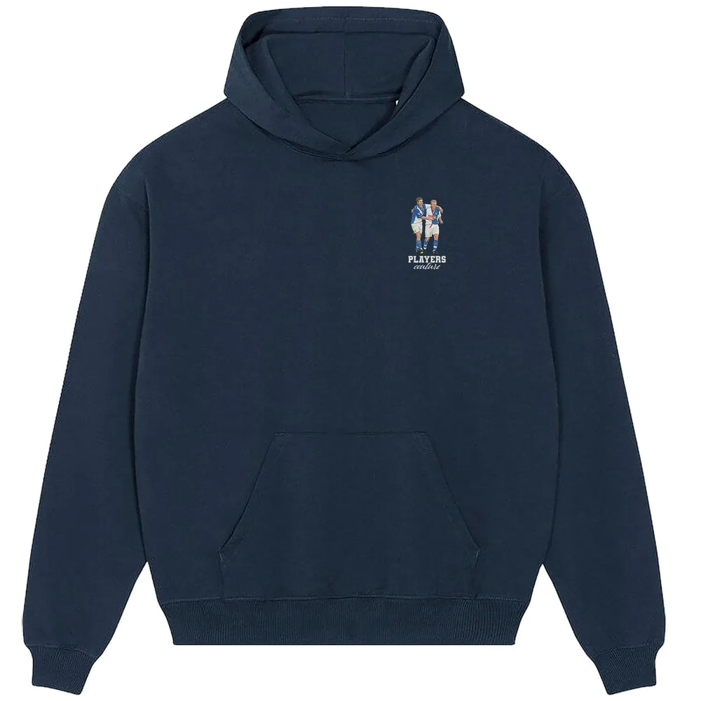 Shearer & Sutton hoodie – navy men's hoodie featuring the Shearer & Sutton Players Couture logo