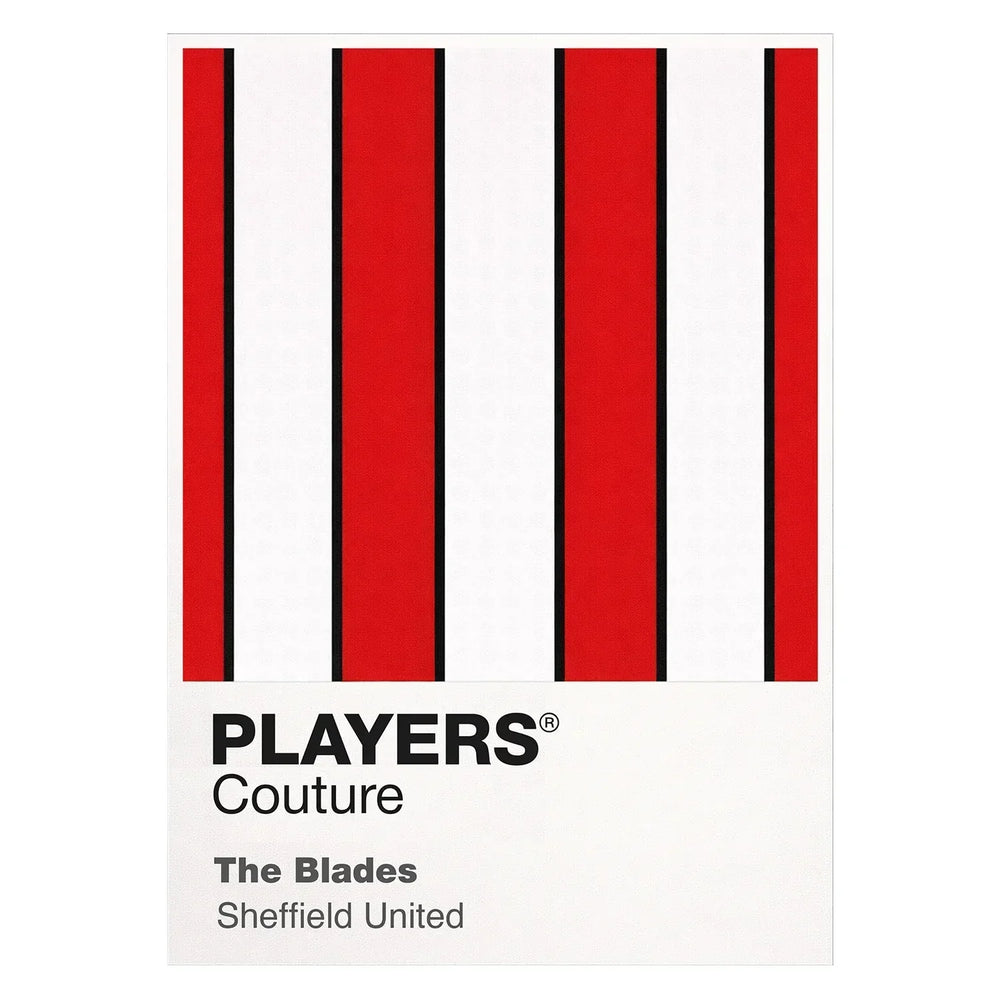 Sheffield United Classic Football Shirt Colours Frame Men's T-Shirt – white close-up detail shot of the Sheffield United