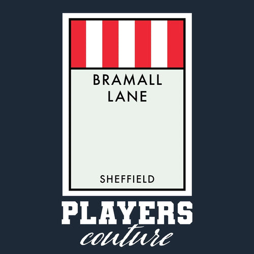 Sheffield United hoodie – navy men's hoodie with white Sheffield United letters and Players Couture logo on the chest