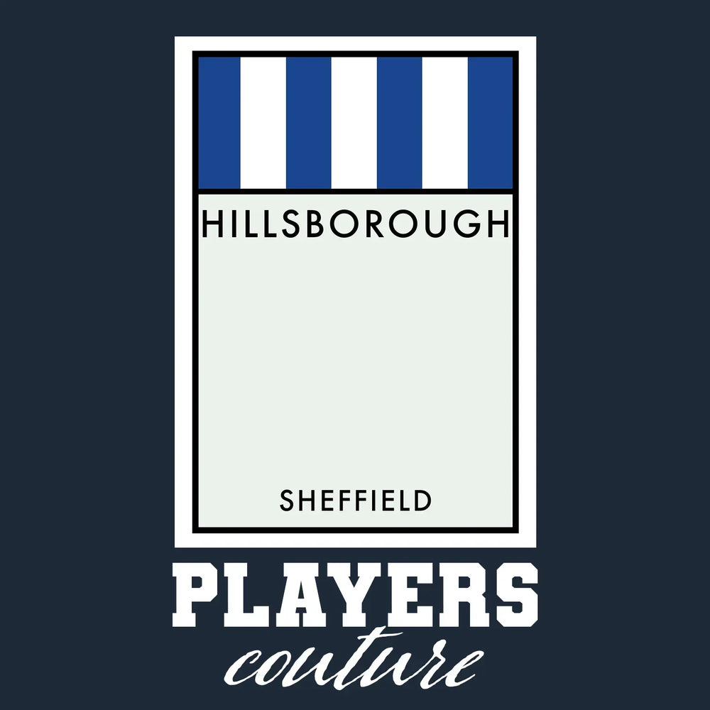 Sheffield Wednesday hoodie – navy men's hoodie with white Sheffield Wednesday letters and Players Couture logo on the chest