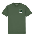 Shergar horse racing T-shirt – mens earthy green tshirt view
