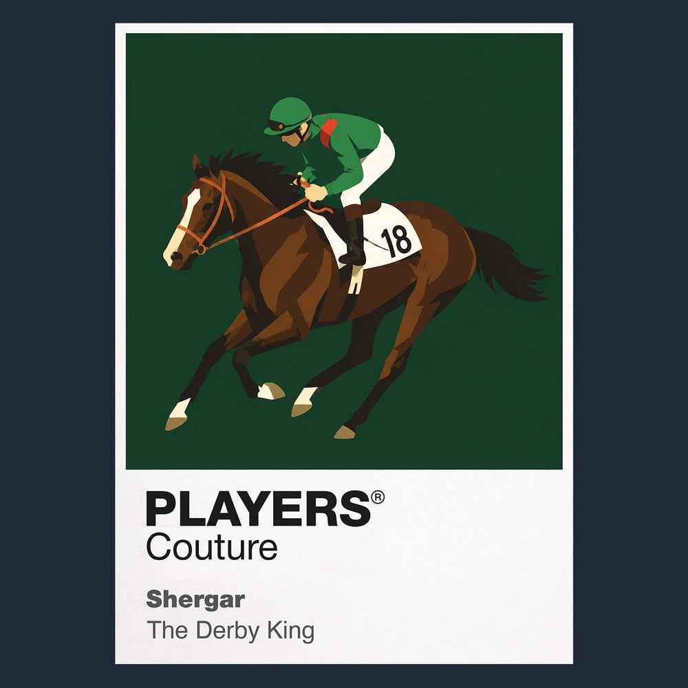 Shergar horse racing hoodie – navy view