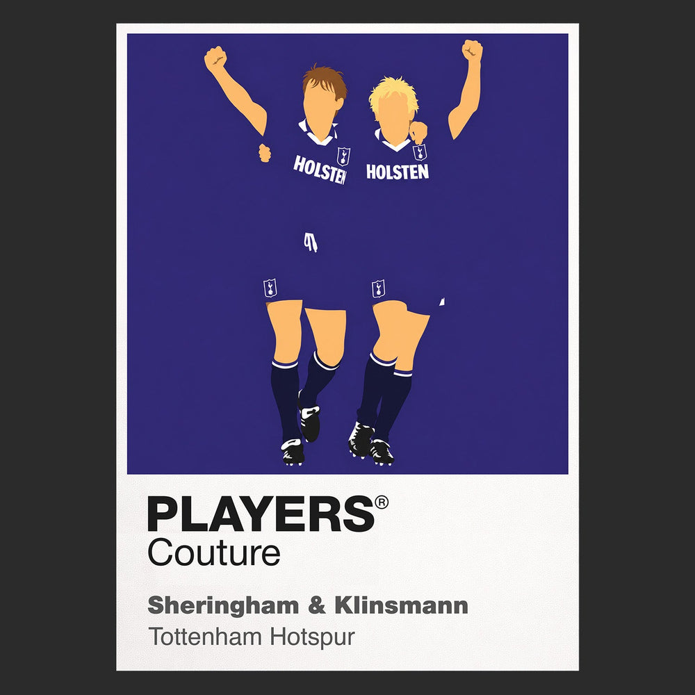 Sheringham and Klinsmann Tottenham Hotspur Icon Frame artwork in black