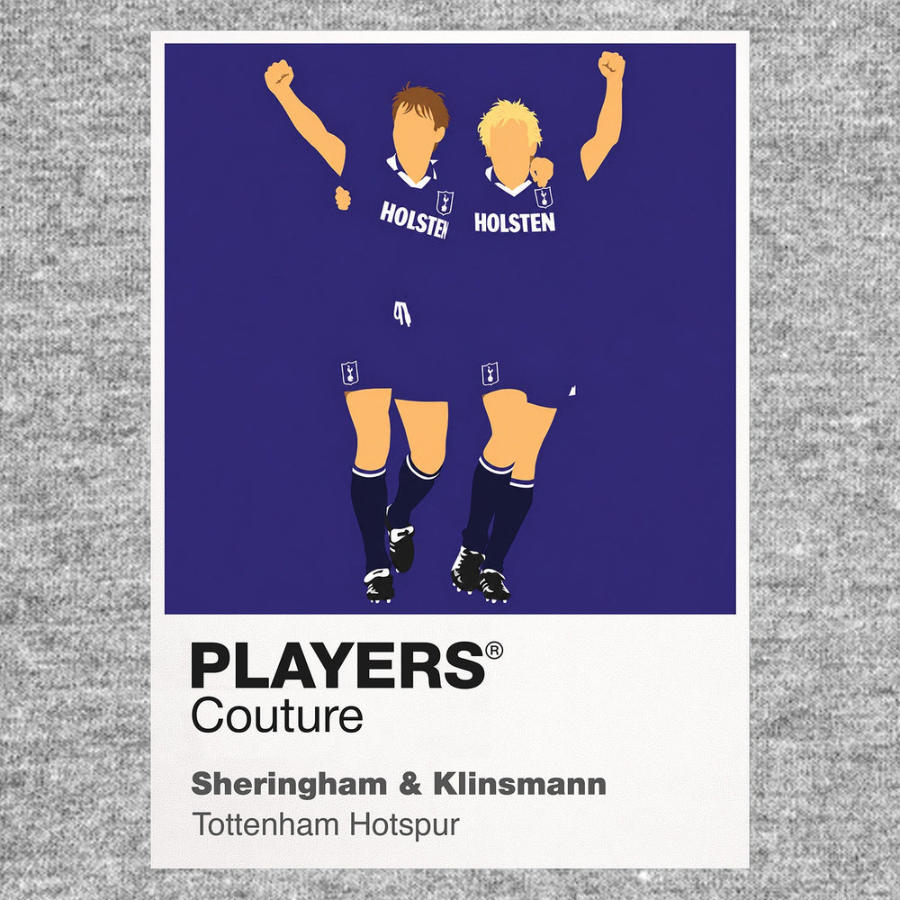 Sheringham and Klinsmann Tottenham Hotspur Icon Frame artwork in grey
