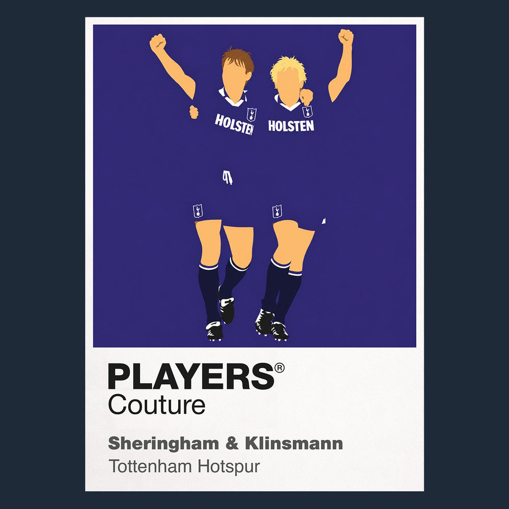 Sheringham and Klinsmann Tottenham Hotspur Icon Frame artwork in navy