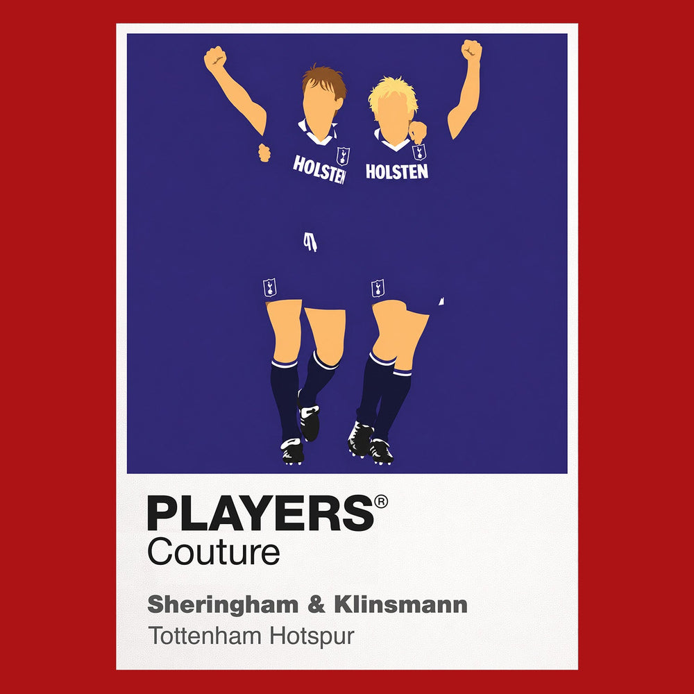 Sheringham and Klinsmann Tottenham Hotspur Icon Frame artwork in red