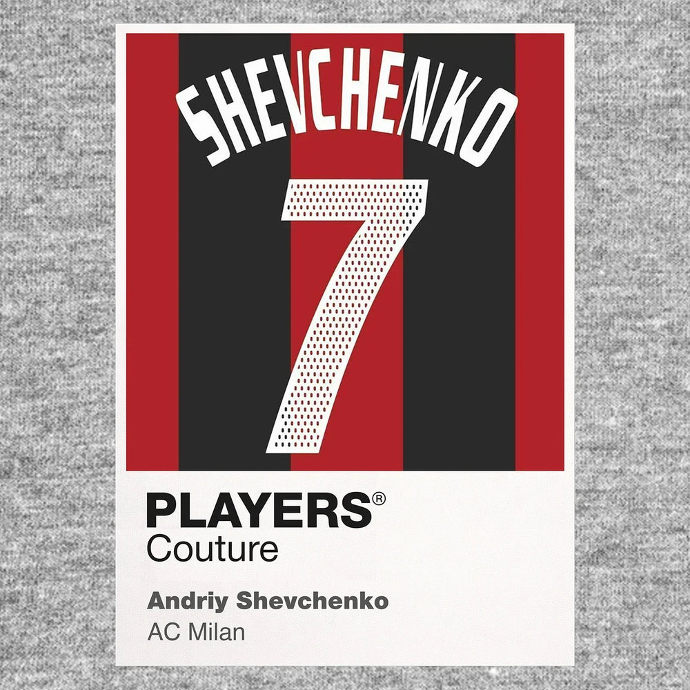 Andriy Shevchenko 7 Football Shirt Frame Men's Hoodie – grey close-up detail shot of the Andriy Shevchenko 7 Football