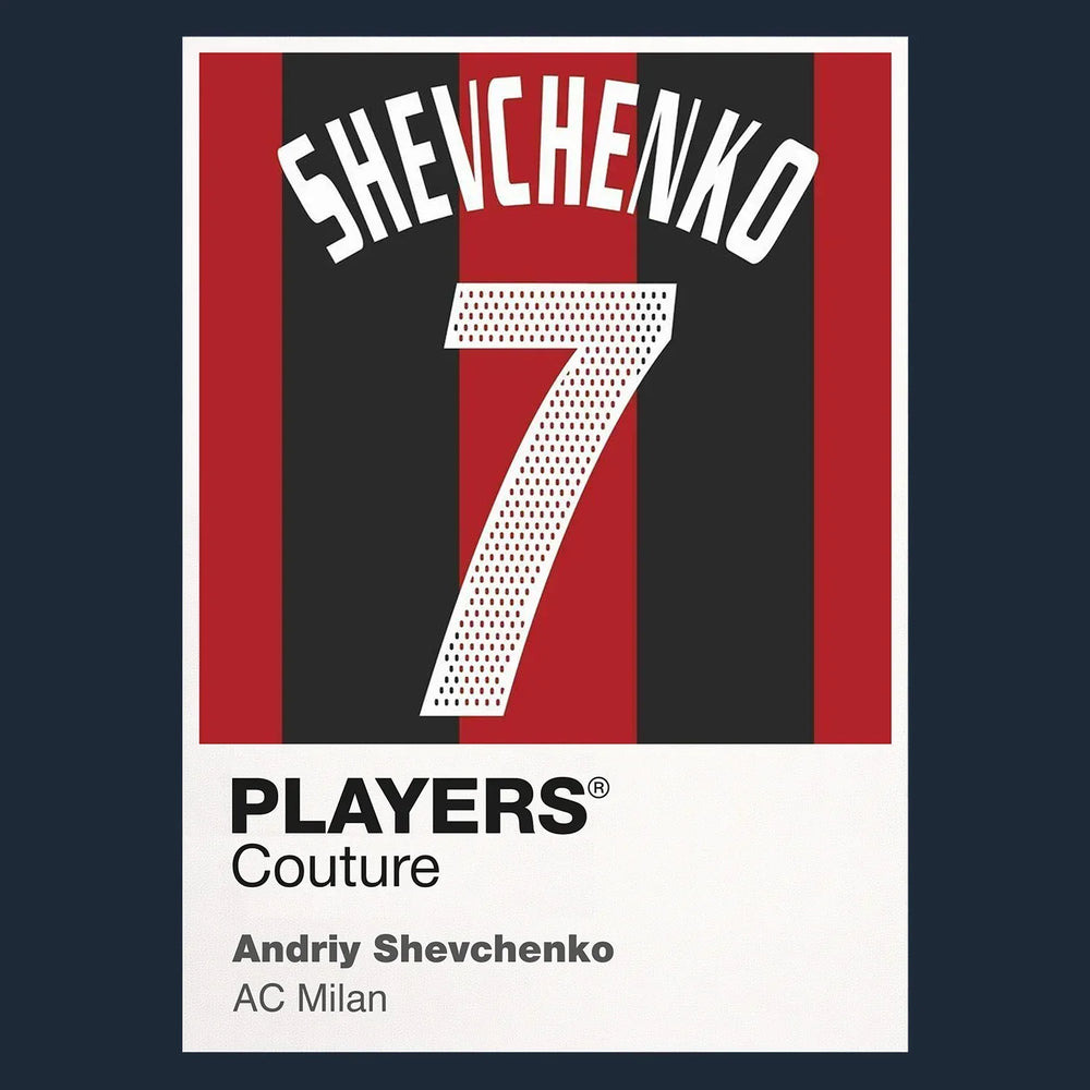 Andriy Shevchenko 7 Football Shirt Frame Men's Hoodie – navy close-up detail shot of the Andriy Shevchenko 7 Football