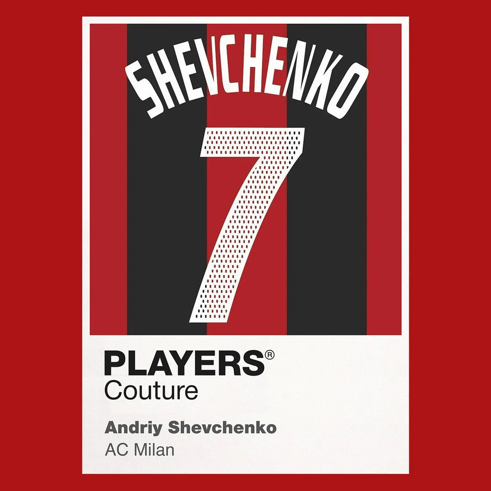 Andriy Shevchenko 7 Football Shirt Frame Men's Hoodie – red close-up detail shot of the Andriy Shevchenko Players Couture