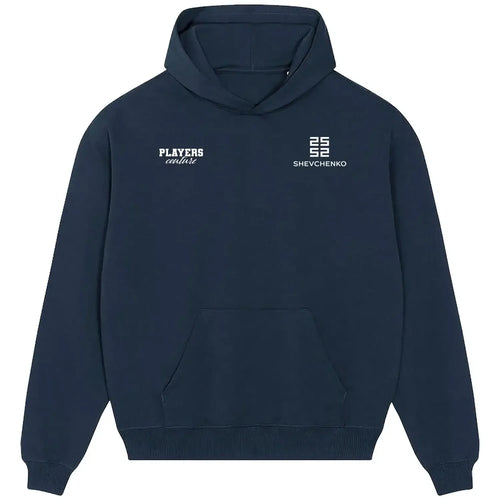 Andriy Shevchenko hoodie – navy men's hoodie featuring the Andriy Shevchenko Players Couture logo
