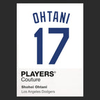 Shohei Ohtani 17 Dodgers Jersey Frame Men's T-Shirt – black close-up detail shot of the Shohei Ohtani 17 Dodgers Players