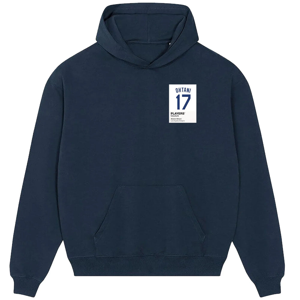 Shohei Ohtani 17 Dodgers hoodie – navy men's hoodie featuring the Shohei Ohtani 17 Dodgers Players Couture logo