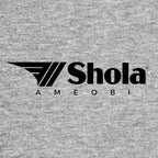 Shola Ameobi Logo Men's Hoodie – grey close-up detail shot of the Shola Ameobi Players Couture logo design