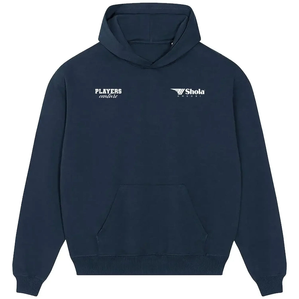 Shola Ameobi hoodie – navy men's hoodie featuring the Shola Ameobi Players Couture logo
