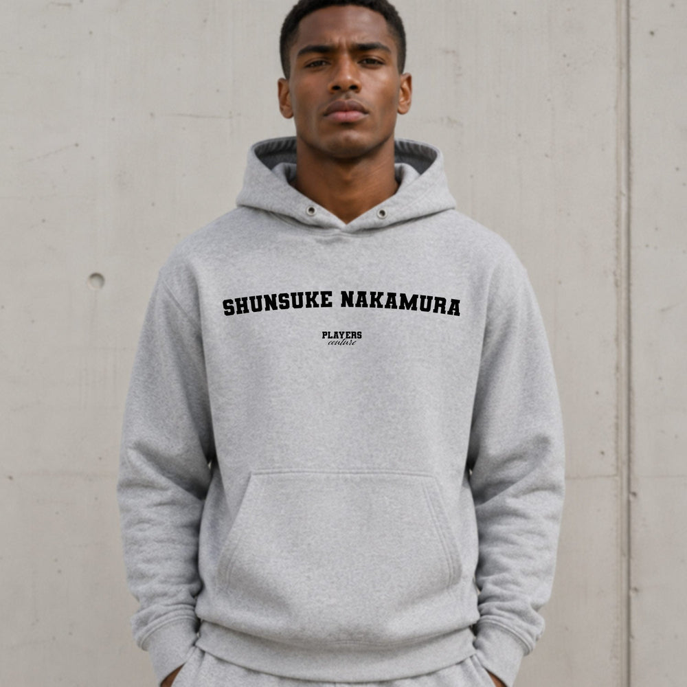 Shunsuke Nakamura name-print hoodie - grey