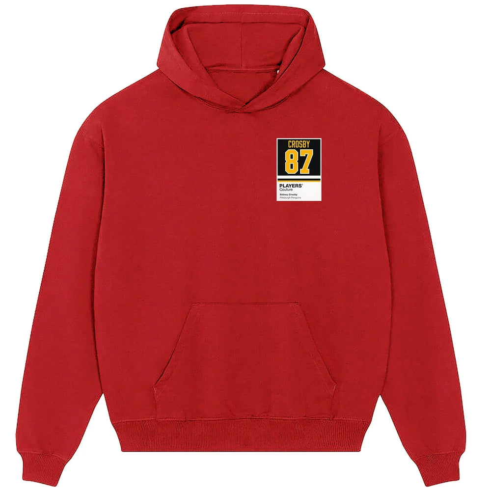 Sidney Crosby 67 hoodie – red men's hoodie featuring the Sidney Crosby 67 Players Couture logo