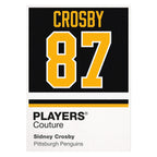 Sidney Crosby 87 Jersey Frame Men's T-Shirt – white close-up detail shot of the Sidney Crosby Players Couture logo design