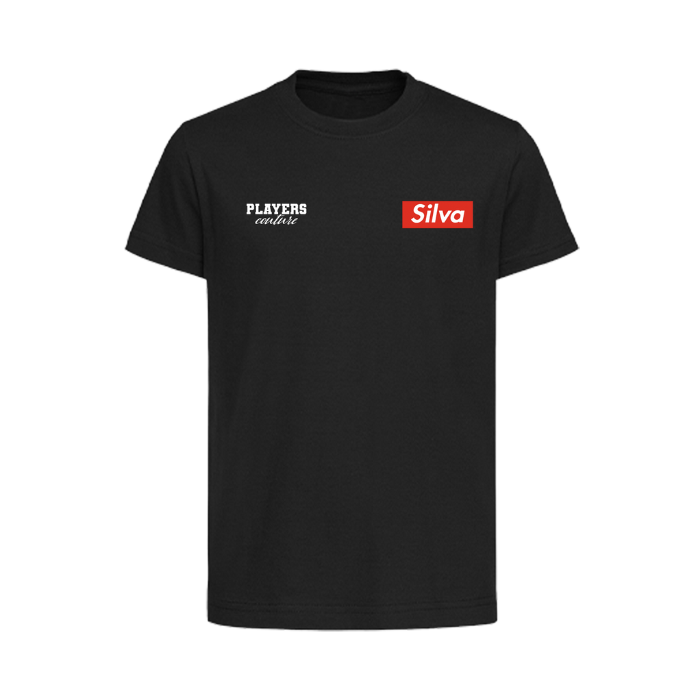 Silva Red Logo Players Couture Kids T-Shirt Black