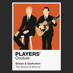 Simon and Garfunkel Paul Simon and Art Garfunkel's contrasting silhouettes and close-harmony identity Icon Frame artwork in black
