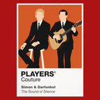 Simon and Garfunkel Paul Simon and Art Garfunkel's contrasting silhouettes and close-harmony identity Icon Frame artwork in red
