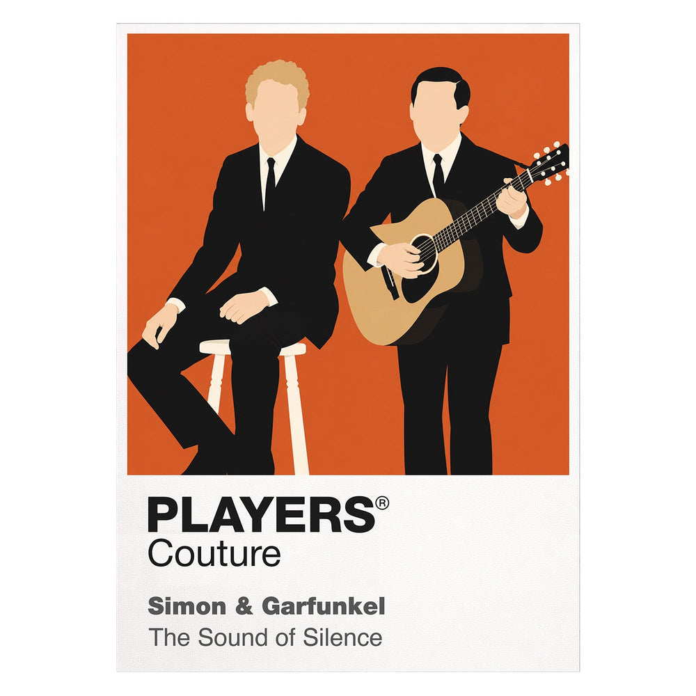 Simon and Garfunkel Paul Simon and Art Garfunkel's contrasting silhouettes and close-harmony identity Icon Frame artwork on white