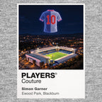 Simon Garner Blackburn Rovers number 10 Icons in Lights Frame artwork in grey