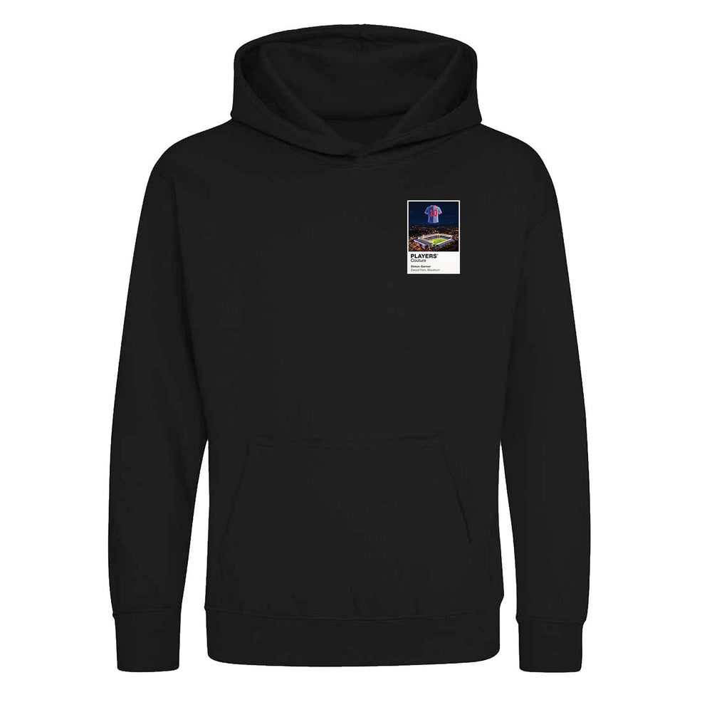 Simon Garner Blackburn Rovers Icons in Lights Frame Kids Hoodie in Black
