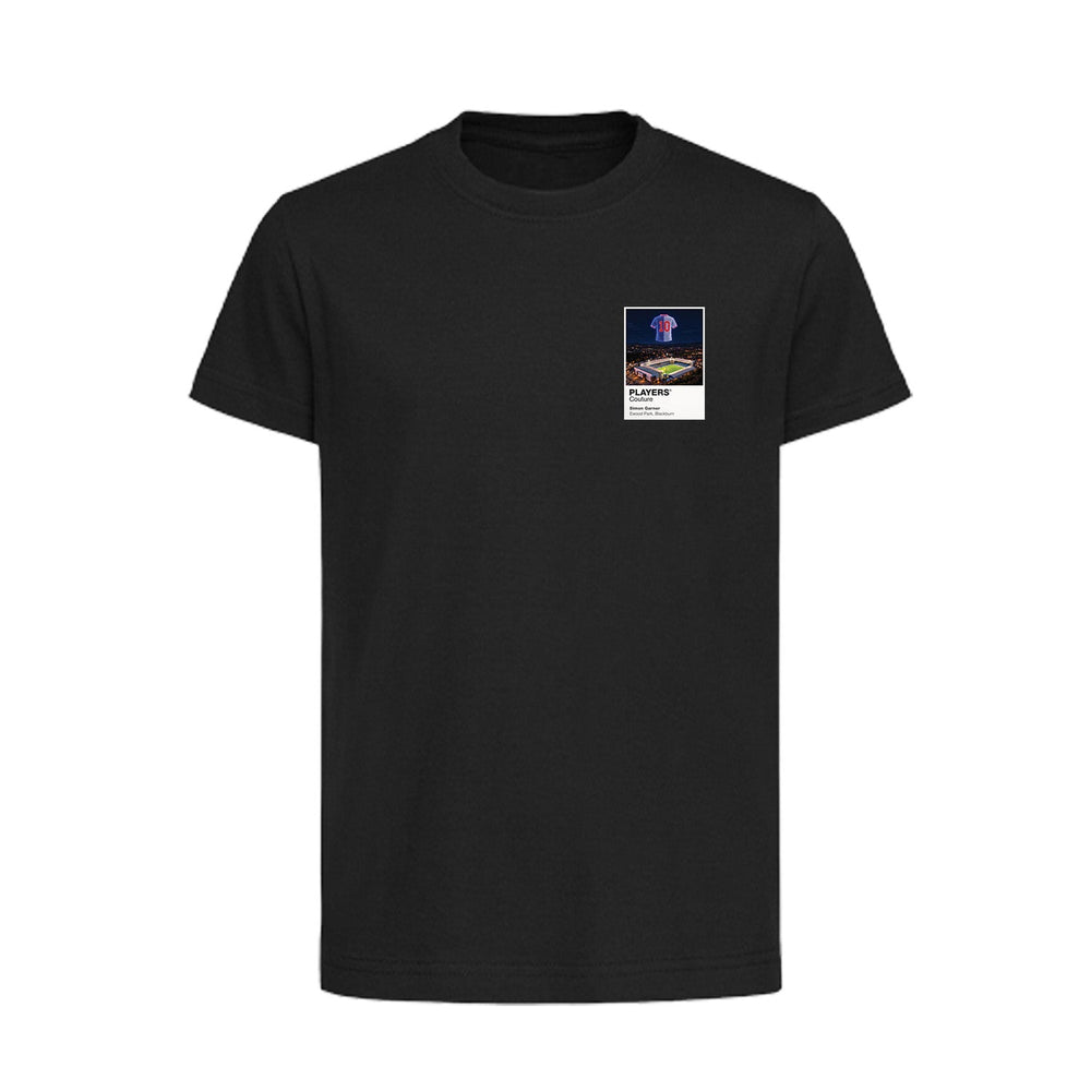 Simon Garner Blackburn Rovers Icons in Lights Frame Kids T-Shirt in Black