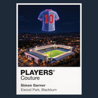 Simon Garner Blackburn Rovers number 10 Icons in Lights Frame artwork in navy