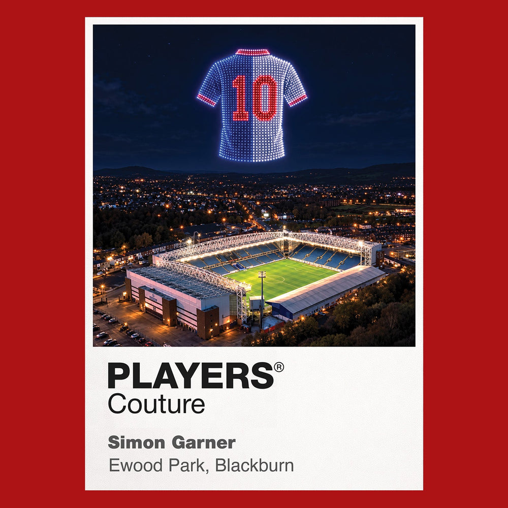 Simon Garner Blackburn Rovers number 10 Icons in Lights Frame artwork in red