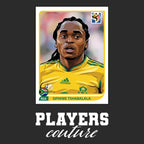 Siphiwe Tshabalala World Cup Sticker Men's T-Shirt – black close-up detail shot of the Siphiwe Tshabalala World Cup Players