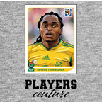 Siphiwe Tshabalala World Cup Sticker Men's T-Shirt – grey close-up detail shot of the Siphiwe Tshabalala World Cup Players