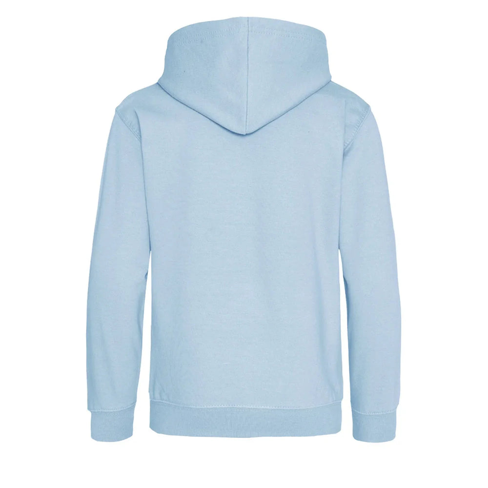 Essentials Collection hoodie – blue kids' hoodie with white Essentials Collection letters and Players Couture logo on the