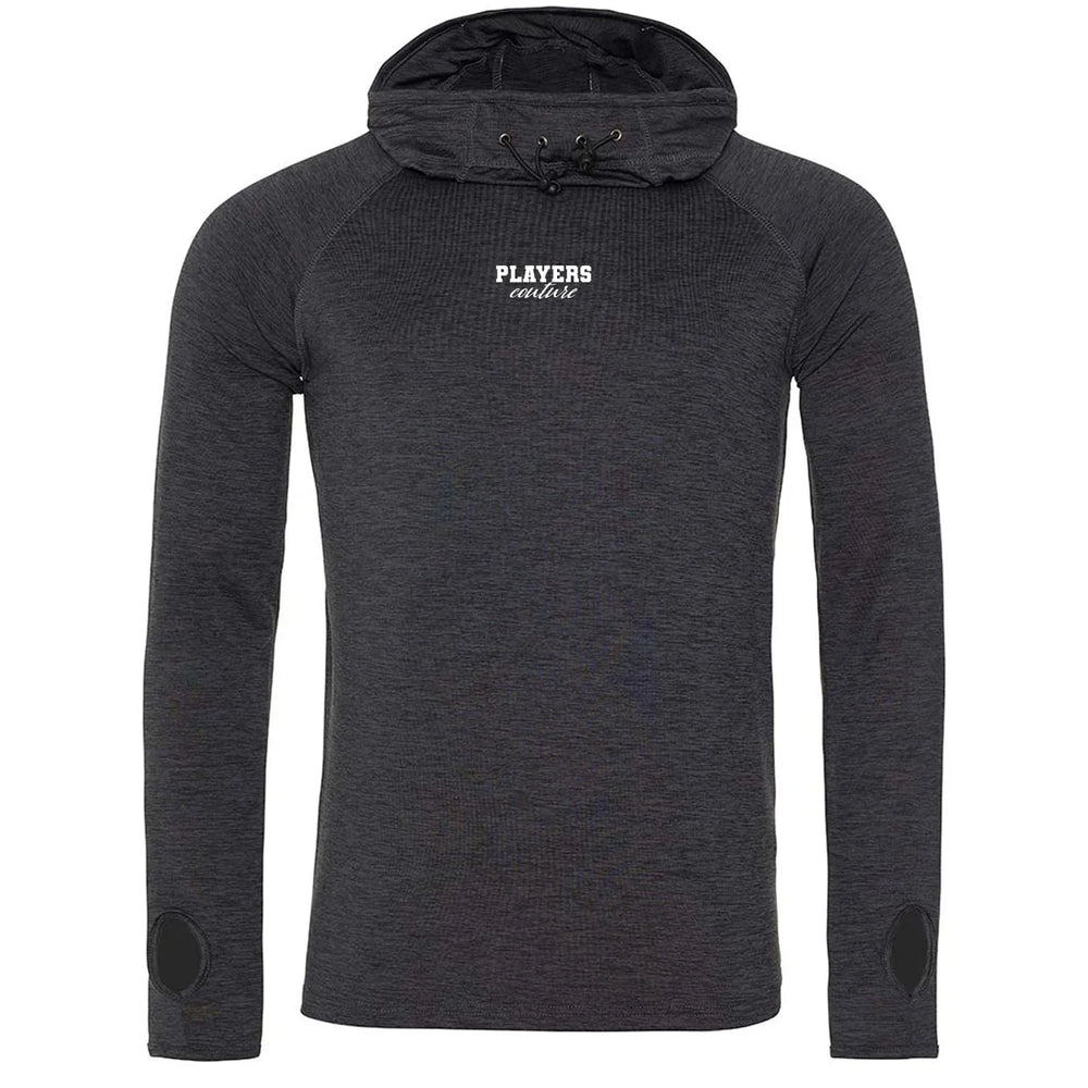 Essentials Collection Players Couture Men's Sports Slate Grey Cowl Neck Hoodie - Dark Gray / S | Basics, Essentials Collection, Hoodies, Men's