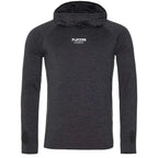Essentials Collection hoodie – grey men's hoodie with black Essentials Collection letters and Players Couture logo on the