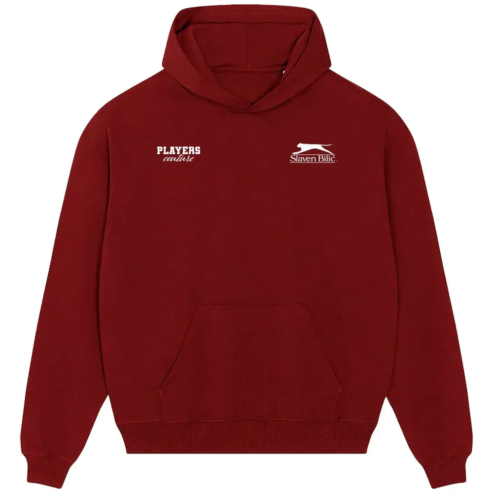 Slaven Bilic hoodie – red men's hoodie featuring the Slaven Bilic Players Couture logo