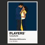 Slumdog Millionaire Jamal and Latika against the kinetic colour, crowds and railway imagery of Mumbai Icon Frame artwork in black