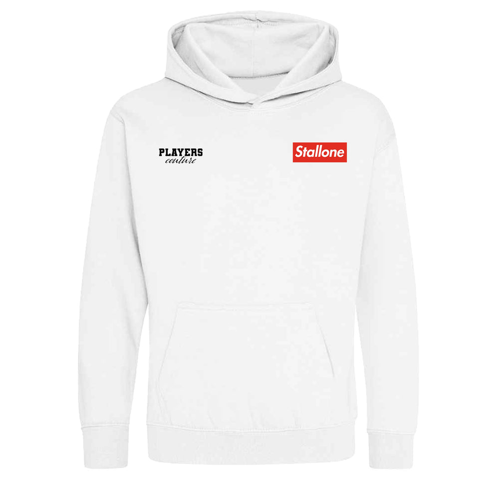 Sly Stallone Logo Players Couture Kids Hoodie White