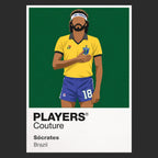 Sócrates Brazil Icon Frame artwork in black