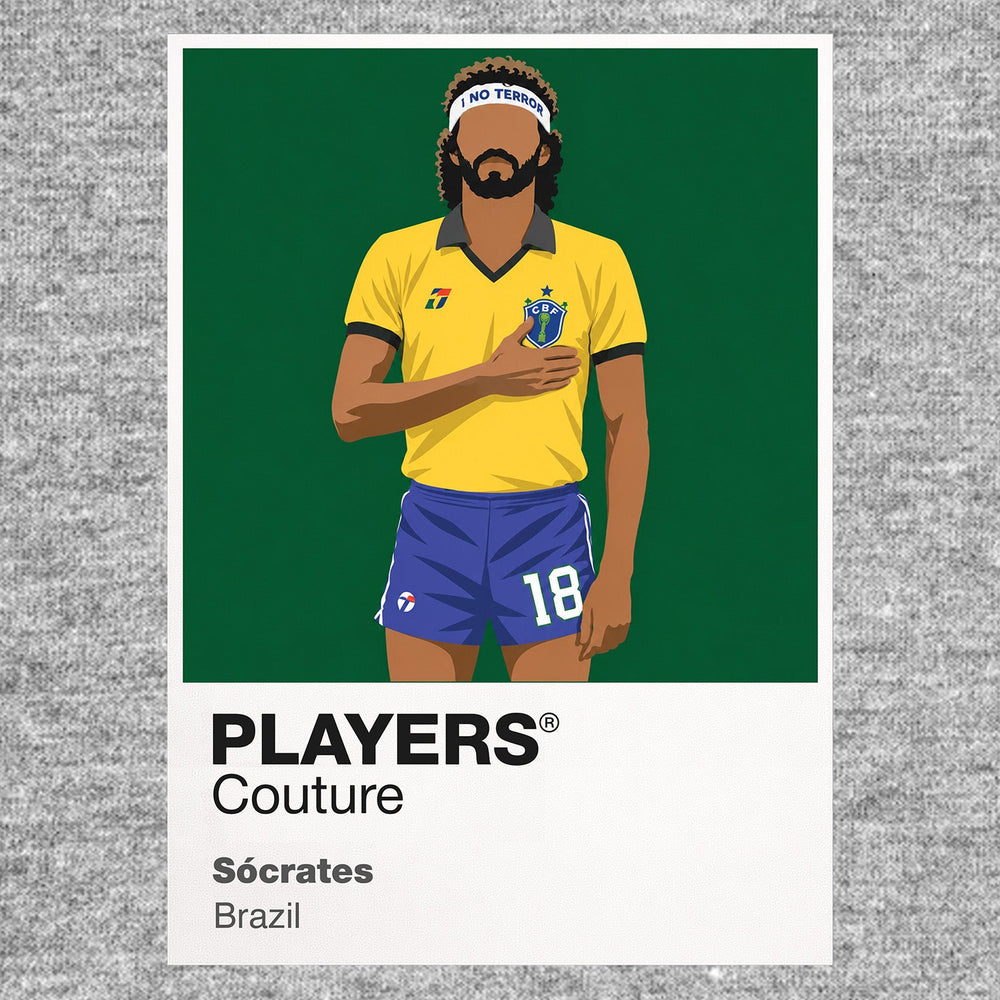 Sócrates Brazil Icon Frame artwork in grey