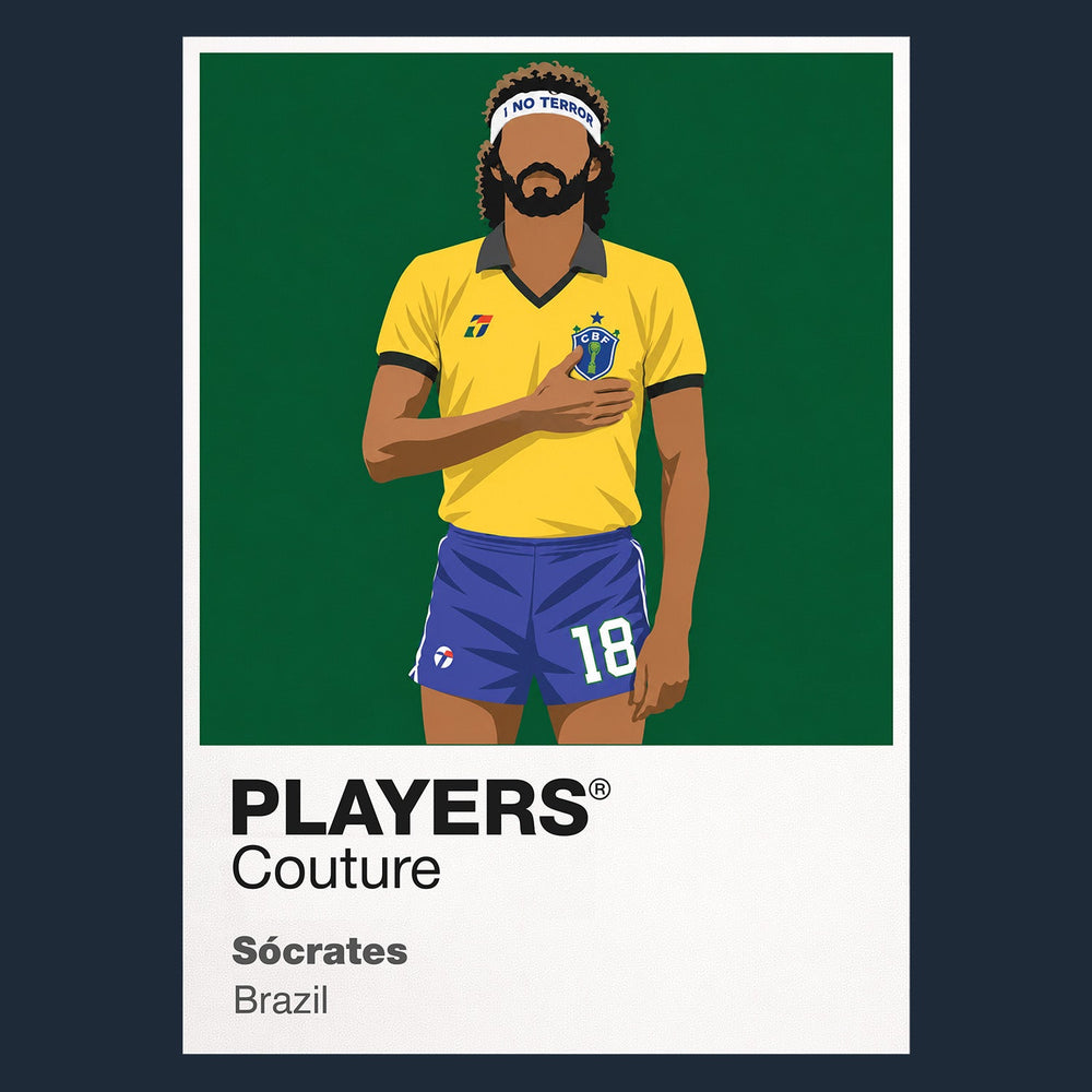 Sócrates Brazil Icon Frame artwork in navy