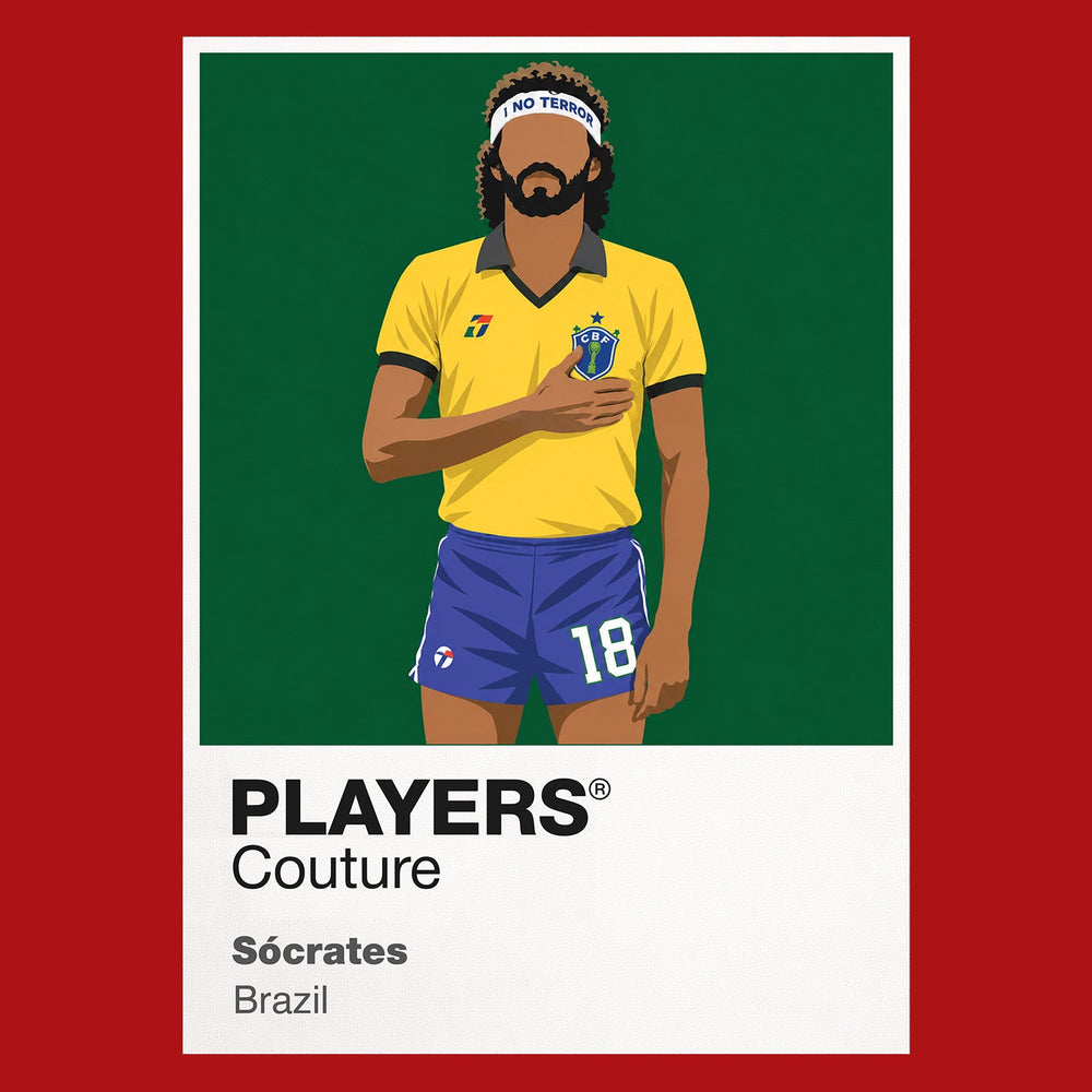 Sócrates Brazil Icon Frame artwork in red