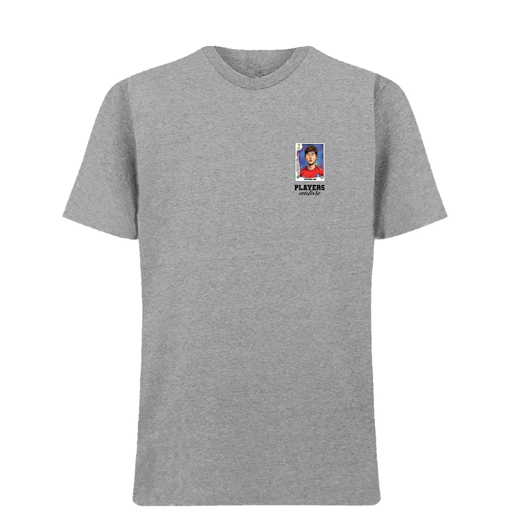 Son Heung Min World Cup t-shirt – grey men's t-shirt featuring the Son Heung Min World Cup Players Couture logo